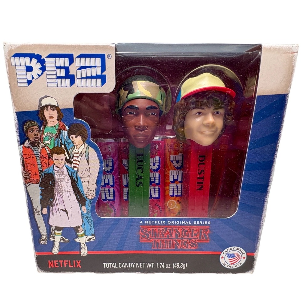 PEZ Stranger Things Candy Dispenser Lucas and Dustin Netflix Set Boxed